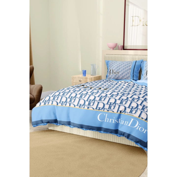 Marka Nevresim Takımı Çift Kişilik Pamuklu Saten Kumaş 6 Parça 3D Dijital Baskı Duvet Cover Set Model No:40