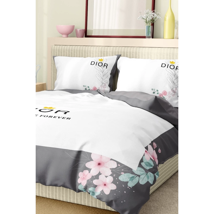 Marka Nevresim Takımı Çift Kişilik Pamuklu Saten Kumaş 6 Parça 3D Dijital Baskı Duvet Cover Set Model No:47