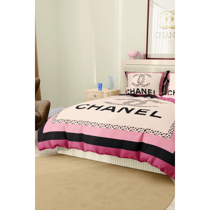 Marka Nevresim Takımı Çift Kişilik Pamuklu Saten Kumaş 6 Parça 3D Dijital Baskı Duvet Cover Set Model No:18