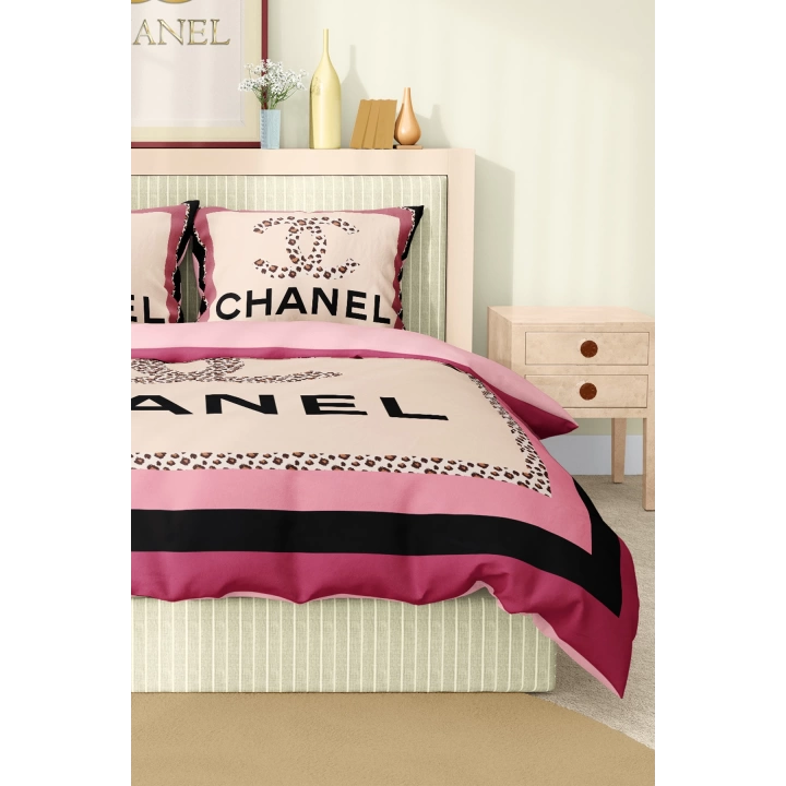 Marka Nevresim Takımı Çift Kişilik Pamuklu Saten Kumaş 6 Parça 3D Dijital Baskı Duvet Cover Set Model No:18