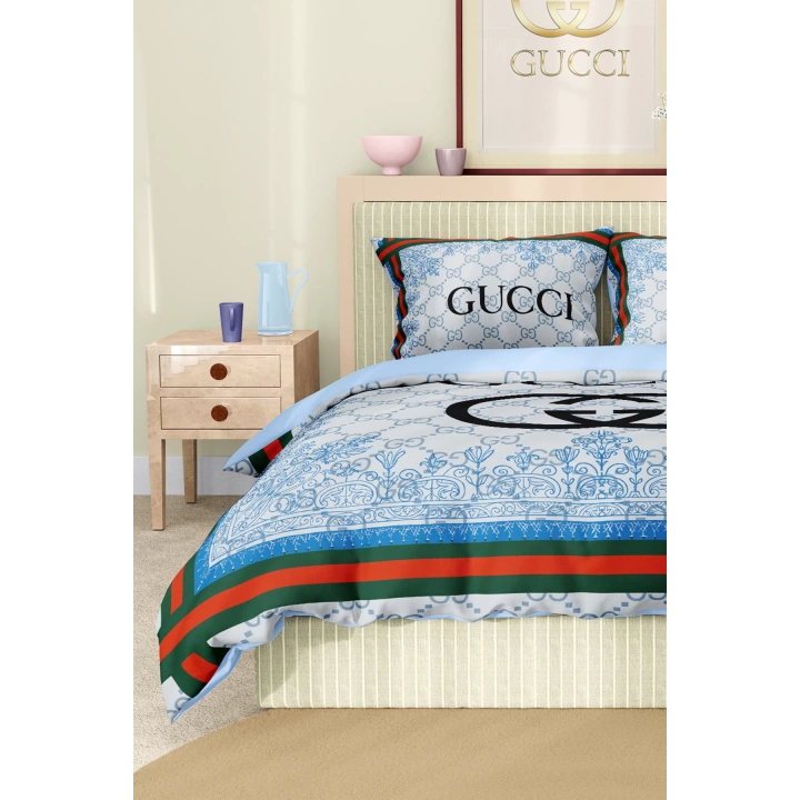 Marka Nevresim Takımı Çift Kişilik Pamuklu Saten Kumaş 6 Parça 3D Dijital Baskı Duvet Cover Set Model No:51