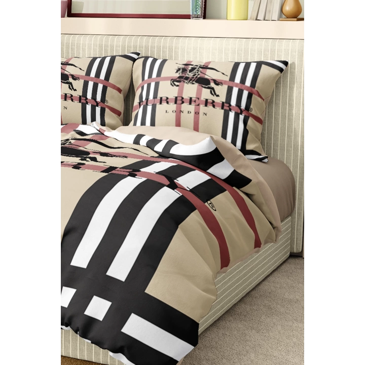 Marka Nevresim Takımı Çift Kişilik Pamuklu Saten Kumaş 6 Parça 3D Dijital Baskı Duvet Cover Set Model No:12