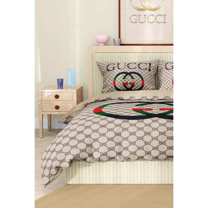 Marka Nevresim Takımı Çift Kişilik Pamuklu Saten Kumaş 6 Parça 3D Dijital Baskı Duvet Cover Set Model No:52