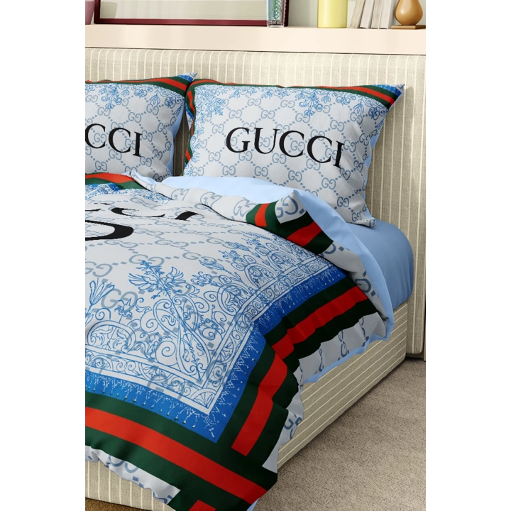 Marka Nevresim Takımı Çift Kişilik Pamuklu Saten Kumaş 6 Parça 3D Dijital Baskı Duvet Cover Set Model No:51