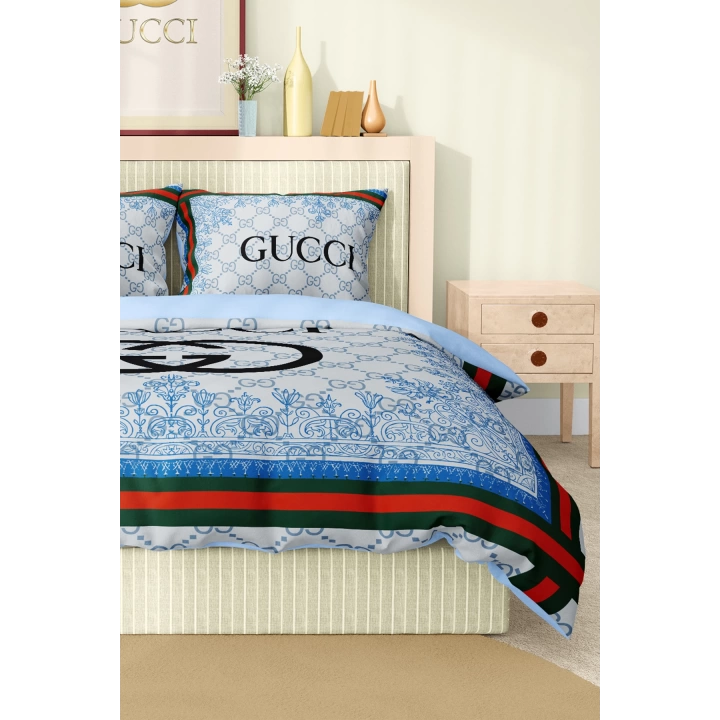 Marka Nevresim Takımı Çift Kişilik Pamuklu Saten Kumaş 6 Parça 3D Dijital Baskı Duvet Cover Set Model No:51