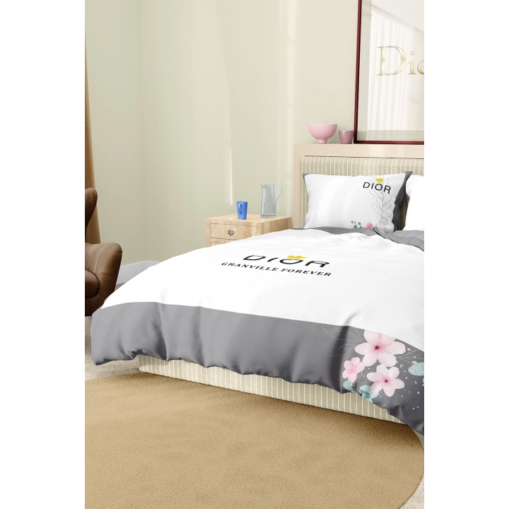 Marka Nevresim Takımı Çift Kişilik Pamuklu Saten Kumaş 6 Parça 3D Dijital Baskı Duvet Cover Set Model No:47