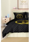 Marka Nevresim Takımı Çift Kişilik Pamuklu Saten Kumaş 6 Parça 3D Dijital Baskı Duvet Cover Set Model No:57