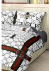 Marka Nevresim Takımı Çift Kişilik Pamuklu Saten Kumaş 6 Parça 3D Dijital Baskı Duvet Cover Set
