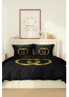 Marka Nevresim Takımı Çift Kişilik Pamuklu Saten Kumaş 6 Parça 3D Dijital Baskı Duvet Cover Set Model No:57