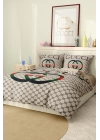 Marka Nevresim Takımı Çift Kişilik Pamuklu Saten Kumaş 6 Parça 3D Dijital Baskı Duvet Cover Set Model No:52