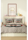 Marka Nevresim Takımı Çift Kişilik Pamuklu Saten Kumaş 6 Parça 3D Dijital Baskı Duvet Cover Set Model No:52