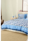 Marka Nevresim Takımı Çift Kişilik Pamuklu Saten Kumaş 6 Parça 3D Dijital Baskı Duvet Cover Set Model No:40