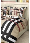 Marka Nevresim Takımı Çift Kişilik Pamuklu Saten Kumaş 6 Parça 3D Dijital Baskı Duvet Cover Set Model No:12