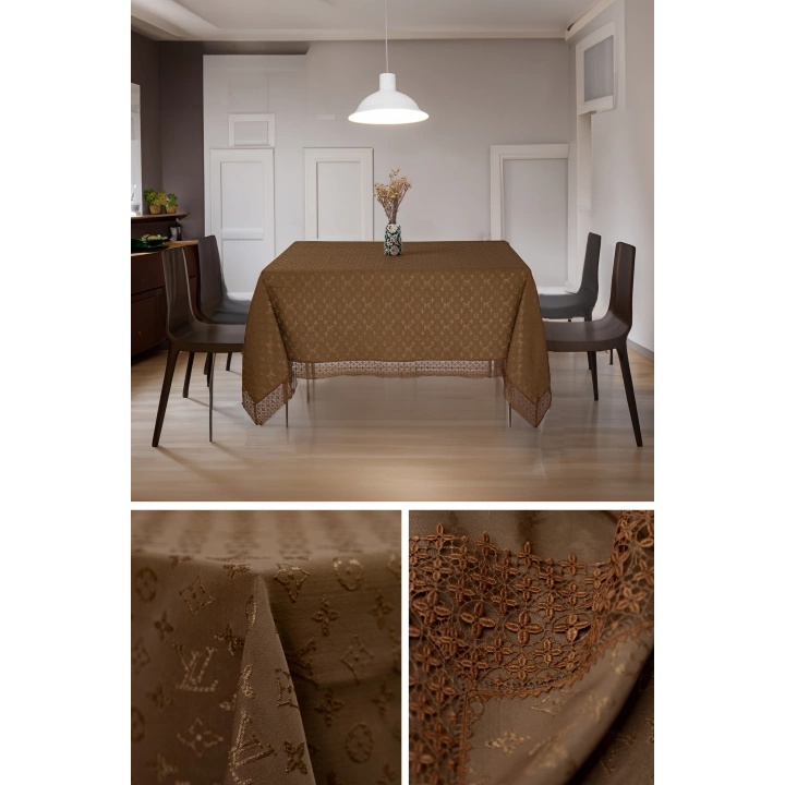 Louis Vuitton Masa Örtüsü 160*220 Cm BRODE GÜPÜRLÜ KDK İplik Özel Jakar Dokuma Dertsiz Leke Tutmaz Özel Kutulu