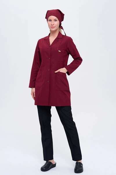Kadın Personel Önlüğü ve Pantolon + Boneli - 3 lü Set