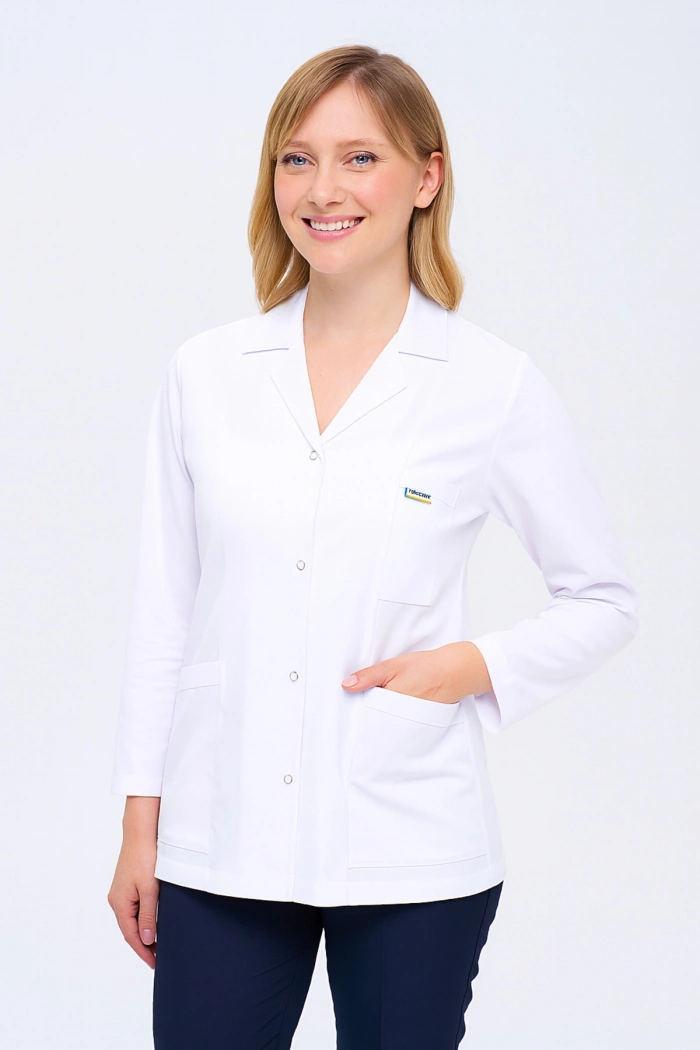 Kadın Gömlek Yaka Ceket Boy Doktor - Öğretmen Önlüğü