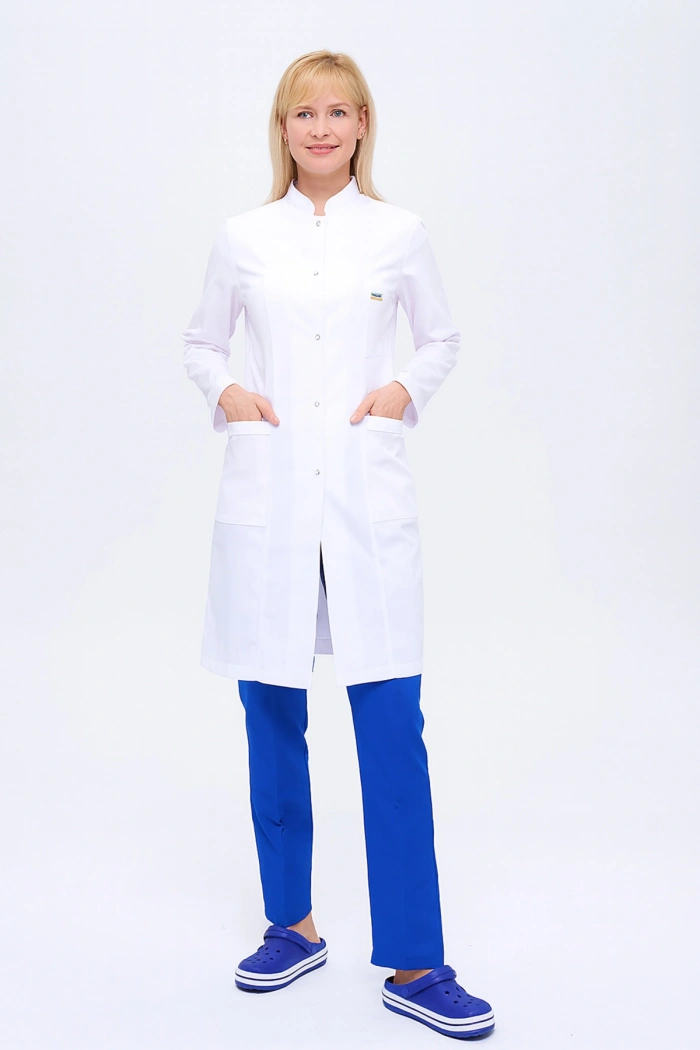 Kadın Hakim Yaka Uzun Boy Doktor - Öğretmen Önlüğü