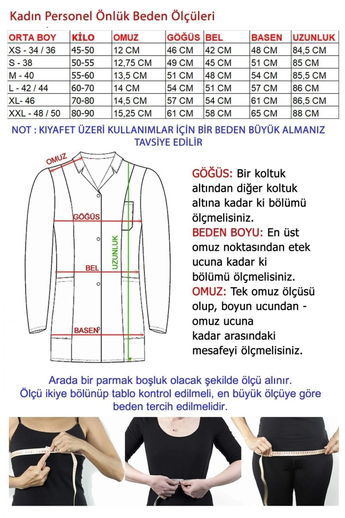 Kadın Personel Önlüğü ve Pantolon - 2 li Set