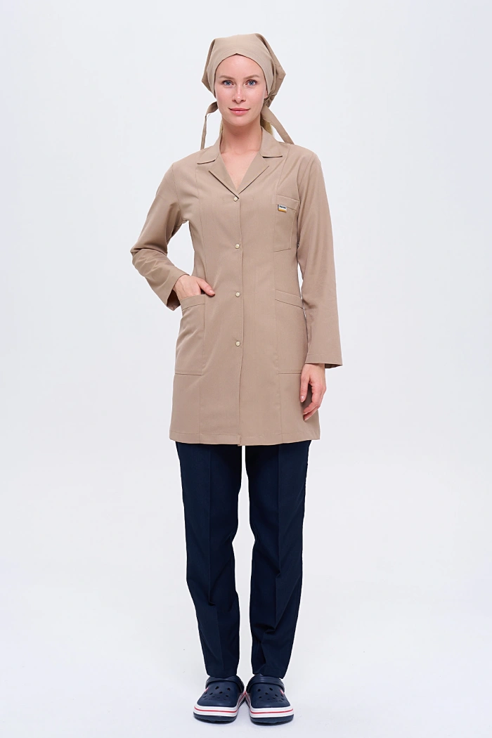 Kadın Personel Önlüğü ve Pantolon + Boneli - 3 lü Set