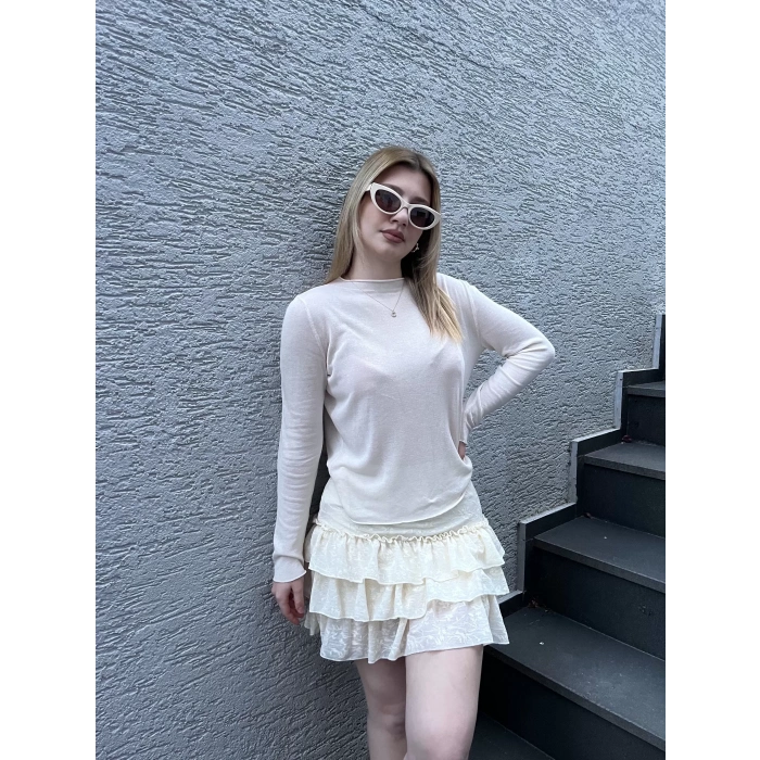 Butter Yellow Fırfırlı Mimi Etek