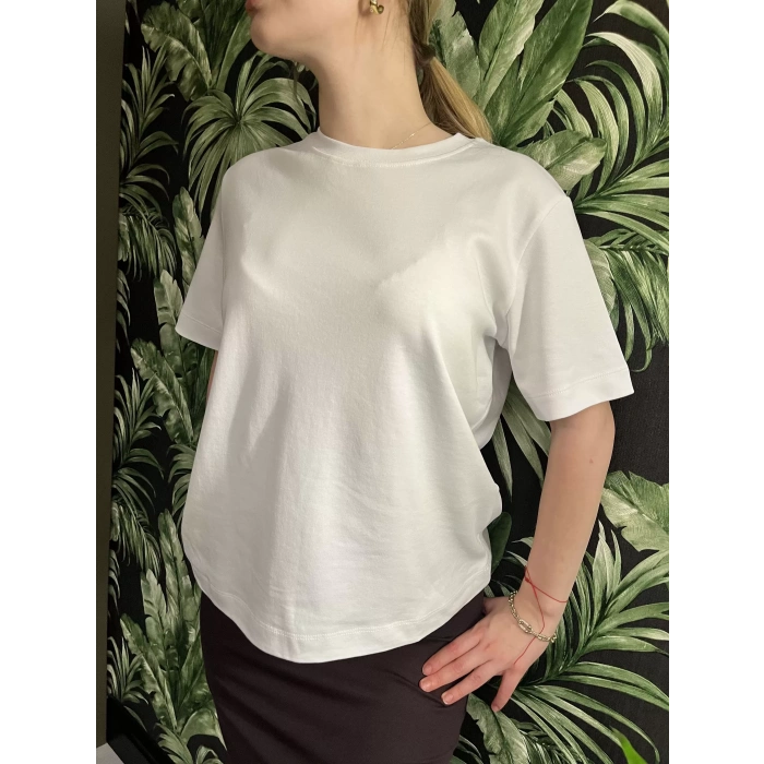 Beyaz Kısa Kol Düz T-Shirt