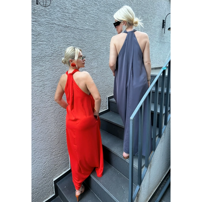 Şık Elbise Antrasit, Nar Çiçeği