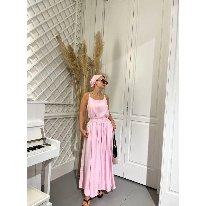 Toz Pembe Etekli Blüz