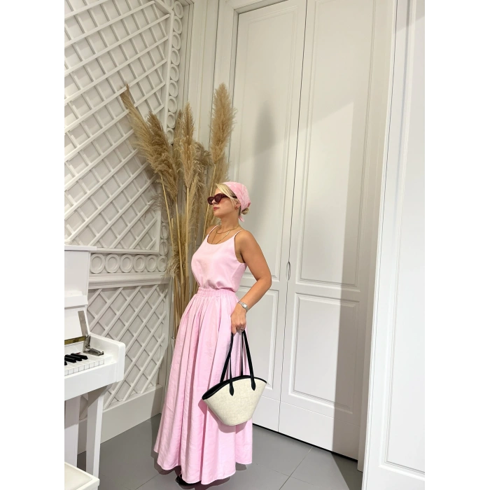 Toz Pembe Etekli Blüz