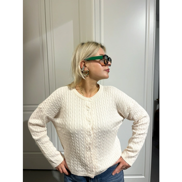 Örgülü Triko Hırka