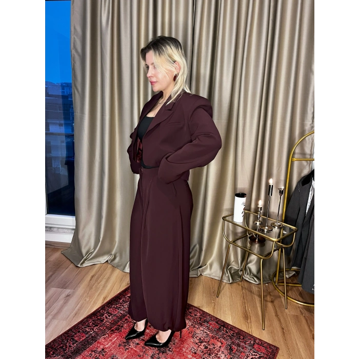 Bordo Şalvar Pantolon