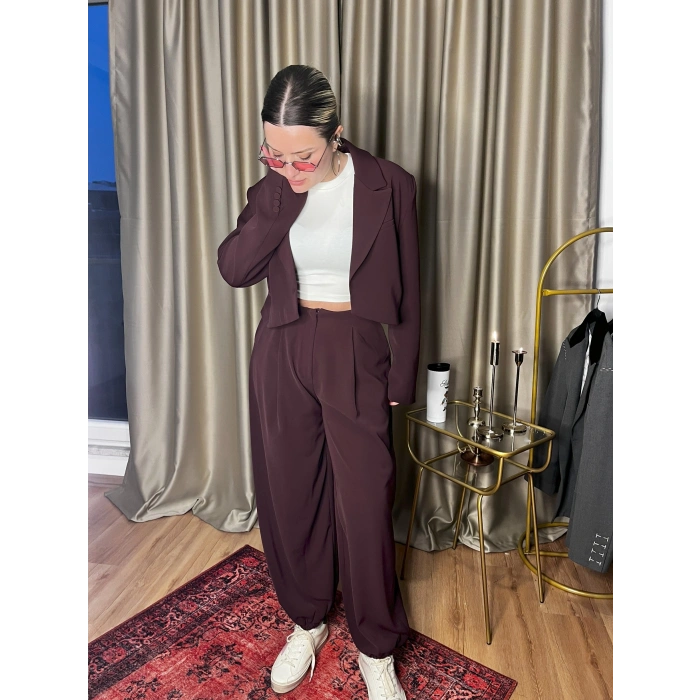 Bordo Şalvar Pantolon