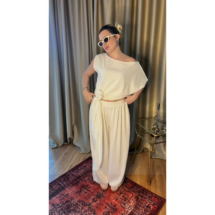 Çizgili Şalvarlı Takım