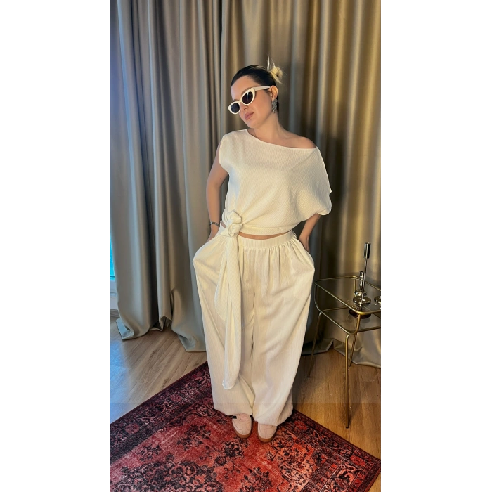 Çizgili Şalvarlı Takım