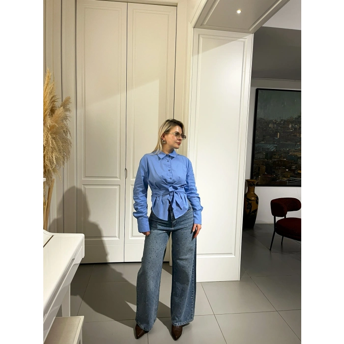 Bebemavi Bağlamalı Gömlek