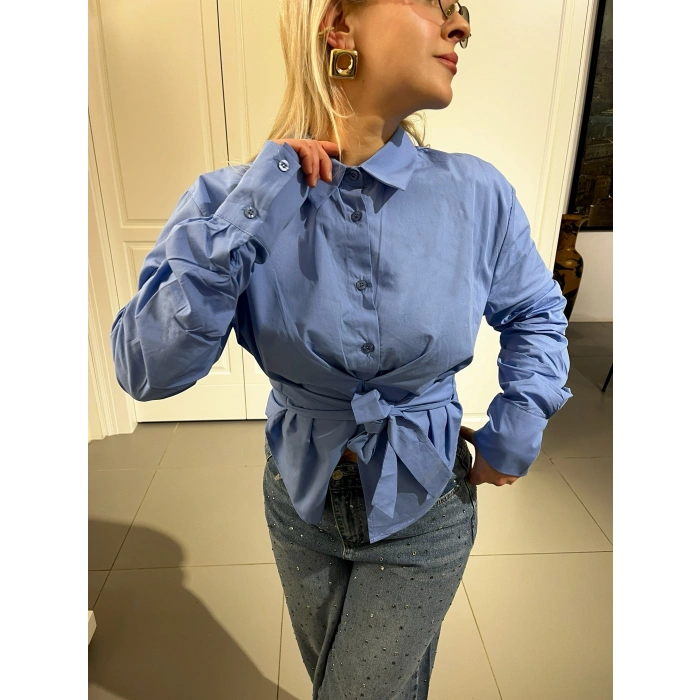 Bebemavi Bağlamalı Gömlek