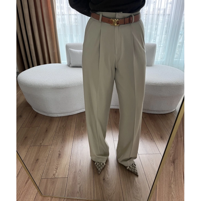 Bej Palazzo Pantolon