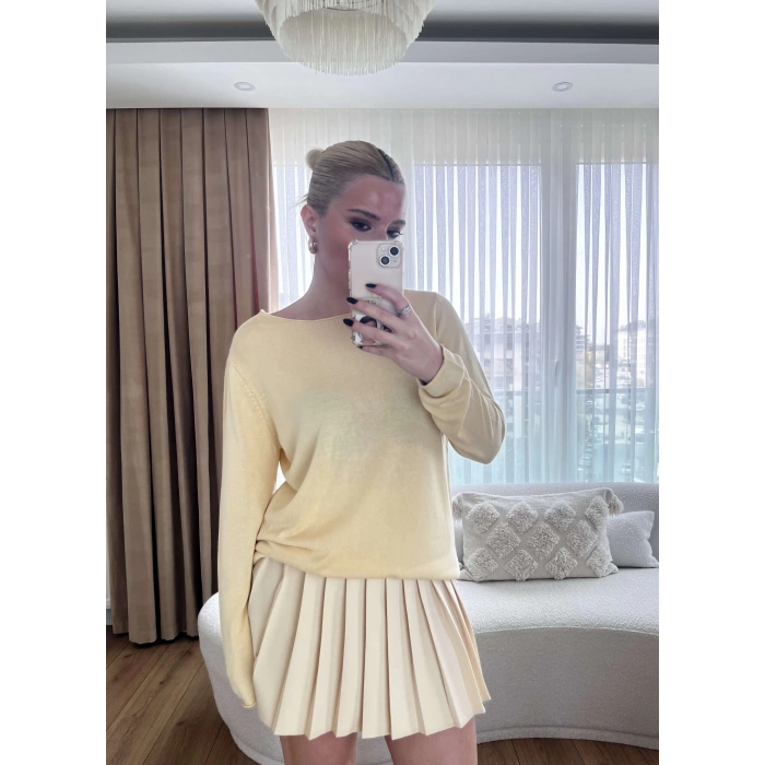 Pileli Butter Yellow Etek