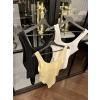 U Yakalı Askılı,Cıtcıtlı Body Siyah,Butter Yellow,Ekru