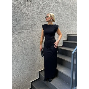 Sırt Dekolteli Beli Büzgülü Elbise