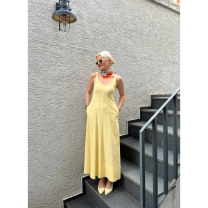 Butter Yellow Keten Elbise