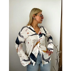 Desenli Poplin Gömlek