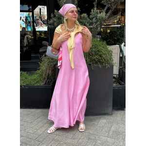 İp Askılı Pembe Elbise