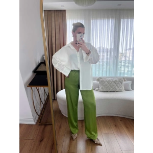 Saten Yeşil Pantolon