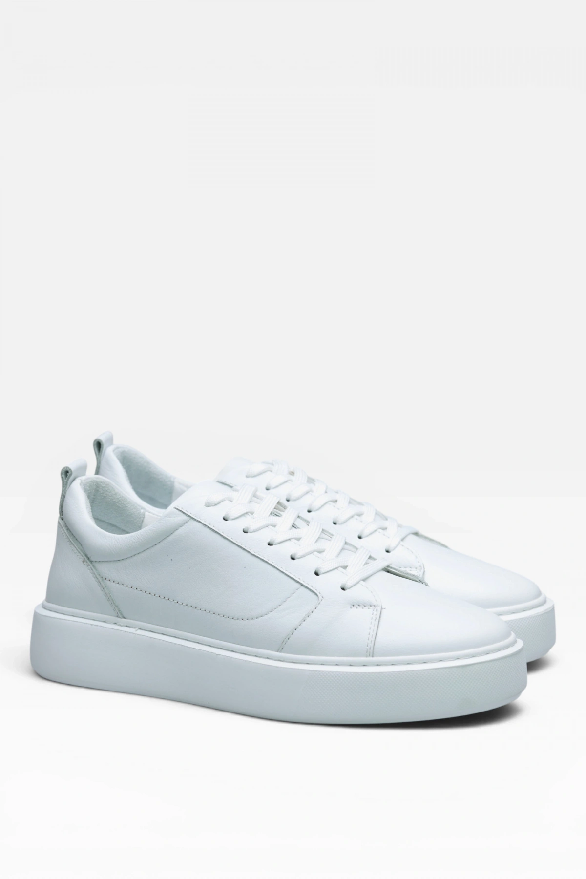 Eva Taban Deri Erkek Sneaker Ayakkabı - Beyaz