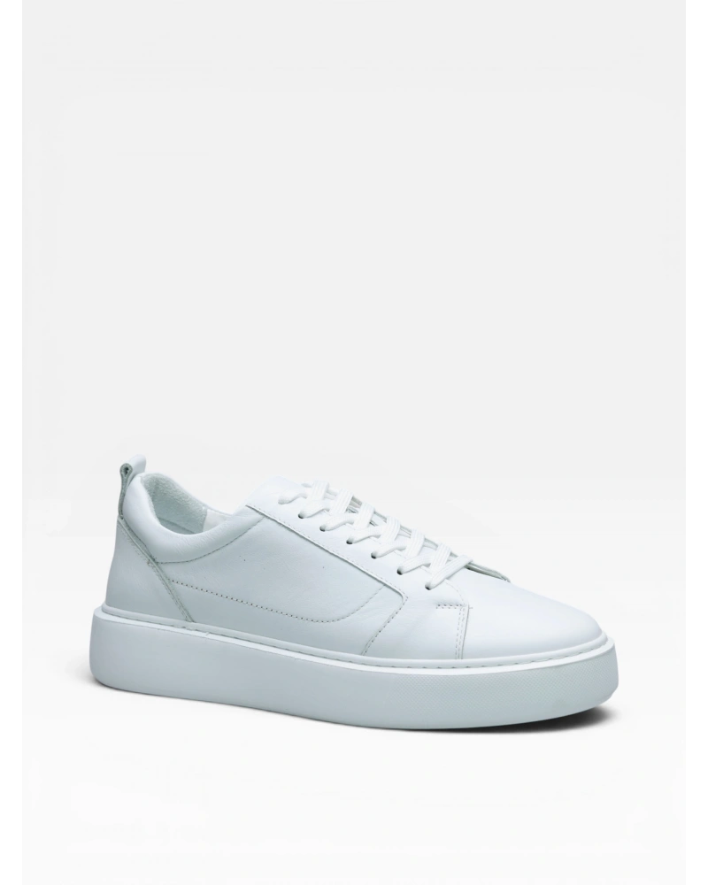 Eva Taban Deri Erkek Sneaker Ayakkabı - Beyaz