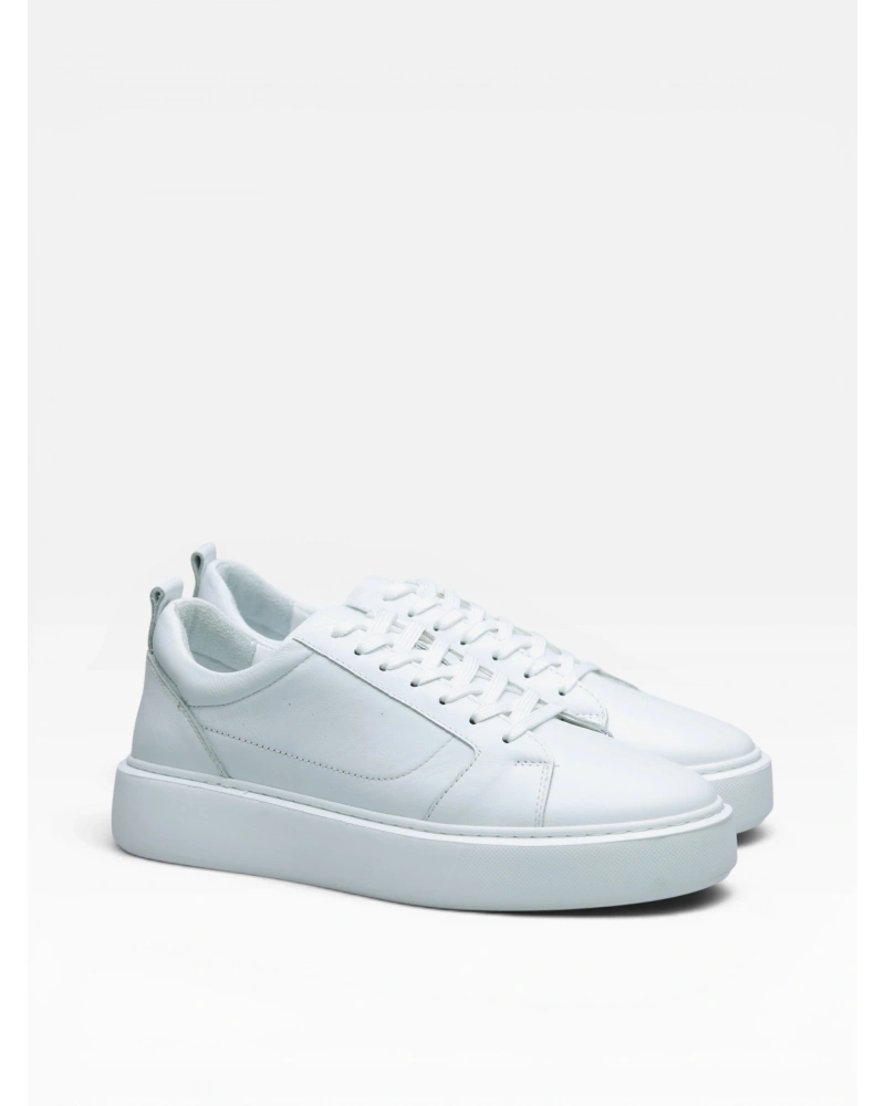 Eva Taban Deri Erkek Sneaker Ayakkabı - Beyaz