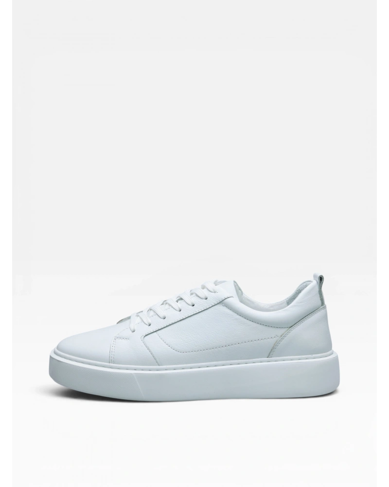 Eva Taban Deri Erkek Sneaker Ayakkabı - Beyaz