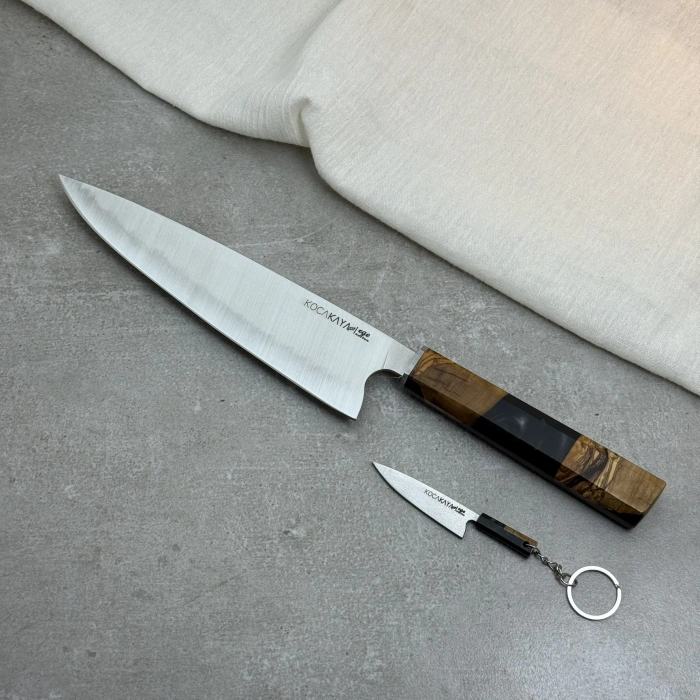 Epoxy Serisi Siyah Klasik Şef Bıçağı 230mm Namlu - Kocakaya El Yapımı Şef Bıçakları