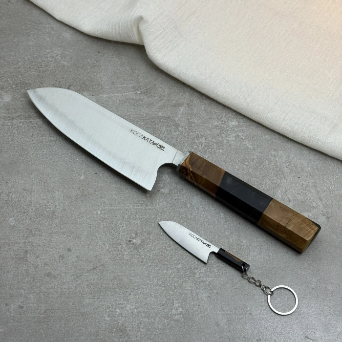 Epoxy Serisi Siyah Santoku 175mm Namlu - Kocakaya El Yapımı Şef Bıçakları
