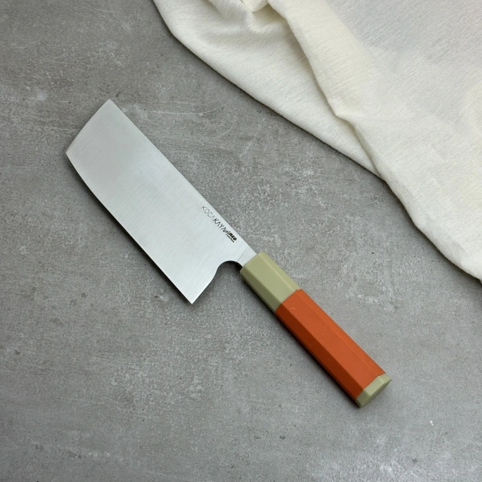 Neo Serisi Sekizgen Turuncu Nakiri Şef Bıçağı 180mm Namlu - Kocakaya El Yapımı Şef Bıçakları